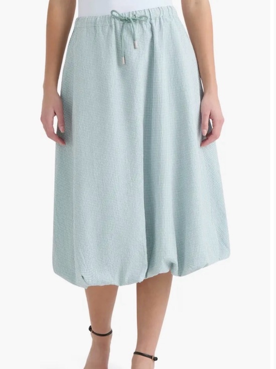 Hunter Dresses & Skirts - Hunter Gingham Bubble Hem Midi Skirt in Surf‎ Spray XL NWT